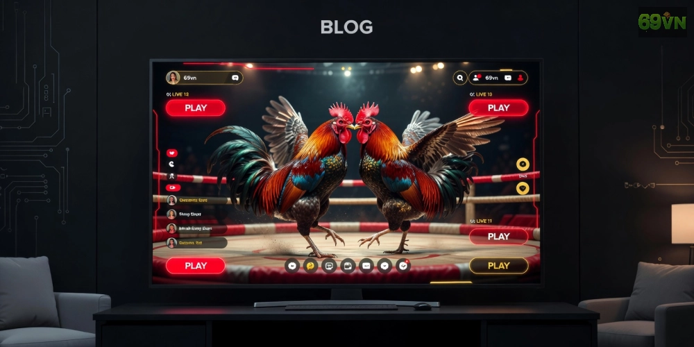 Hình minh họa giao diện xem đá gà trực tiếp trên nền tảng 69vn với chất lượng HD sắc nét
